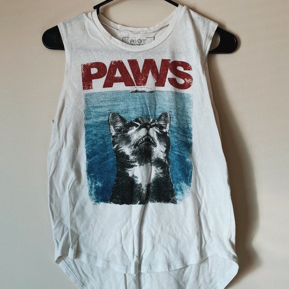 riot society Tops - Riot Society "PAWS" High-low Tank